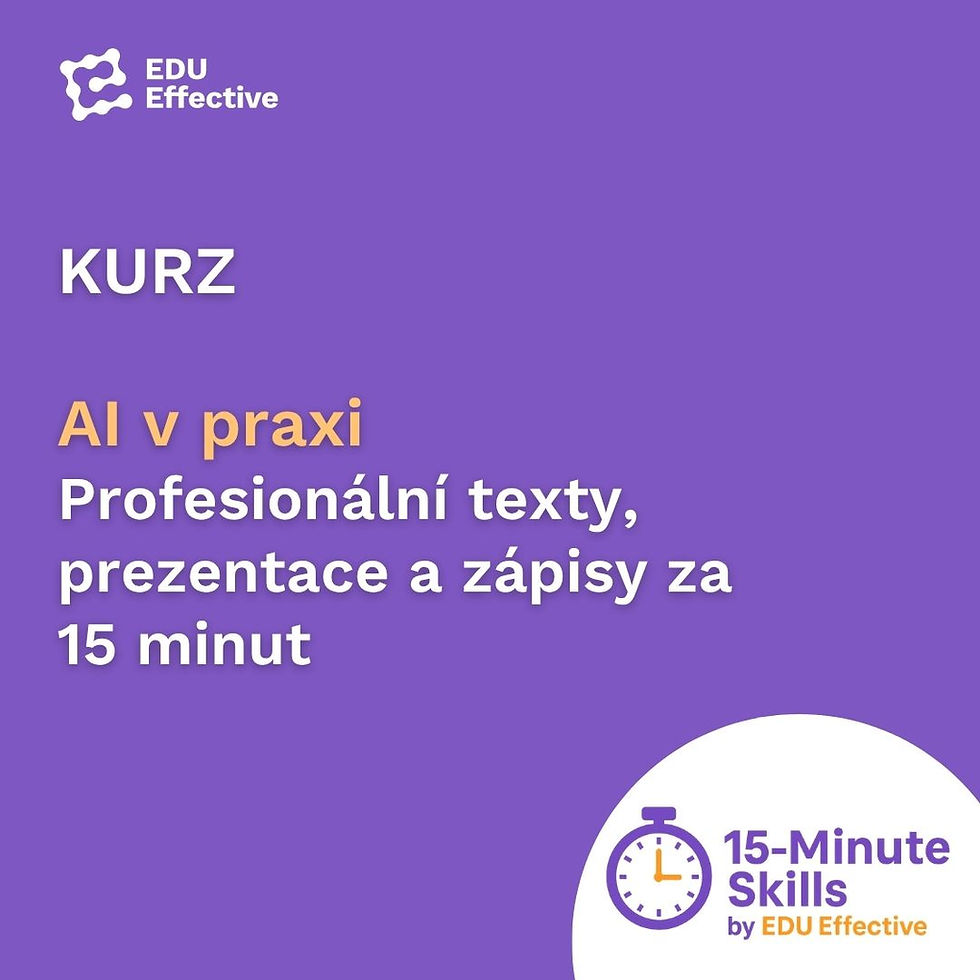 Miniatura: Kurz: AI v praxi: Profesionální texty, prezentace a zápisy za 15 minut