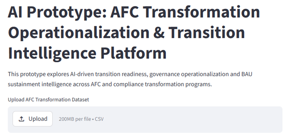 AI Prototype: AFC Transformation Operationalization & Transition Intelligence Platform