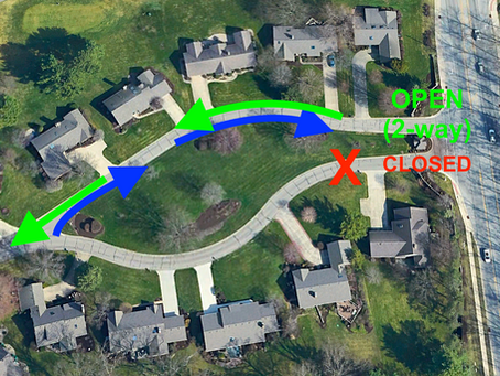 April 13 Two-Way Traffic at Entrance