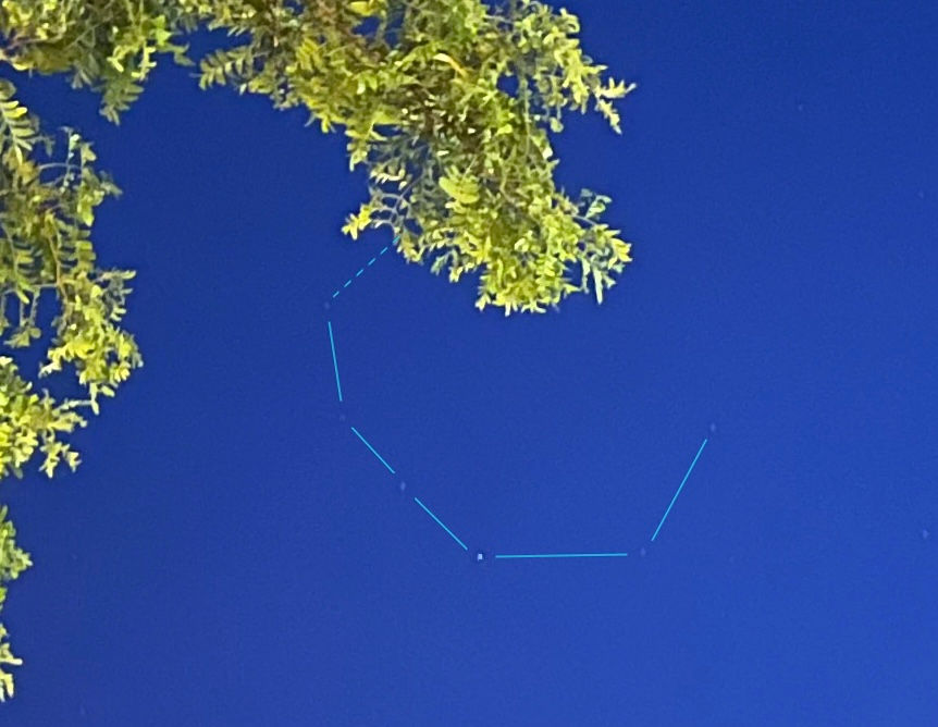 ...six stars of Corona Borealis, the Northern Crown, appear in the original cell phone photograph