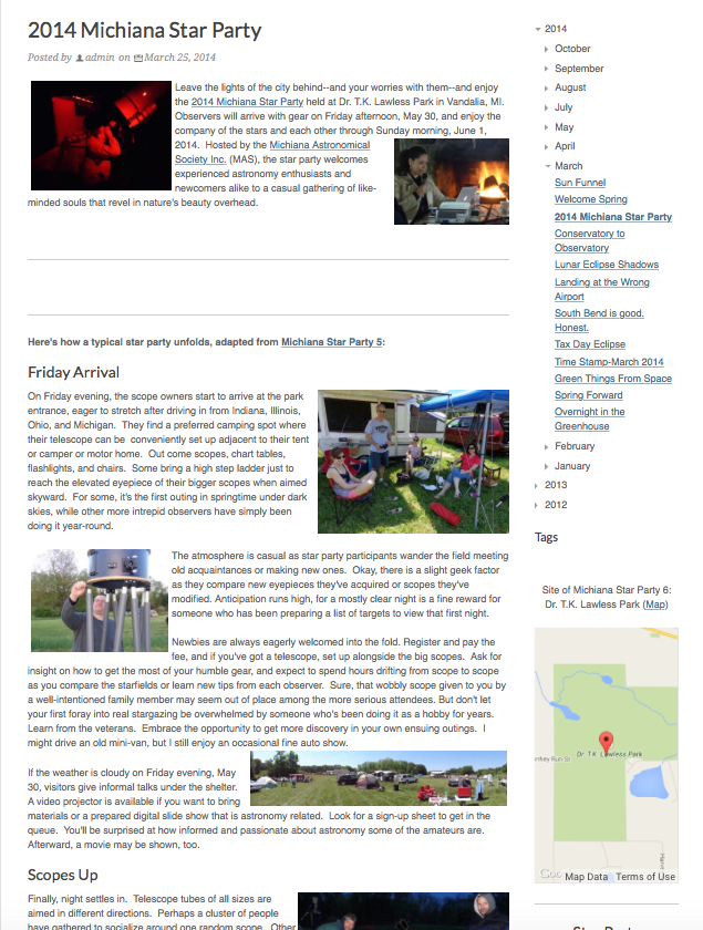 Nightwise.org : 2014 Michiana Star Party.png