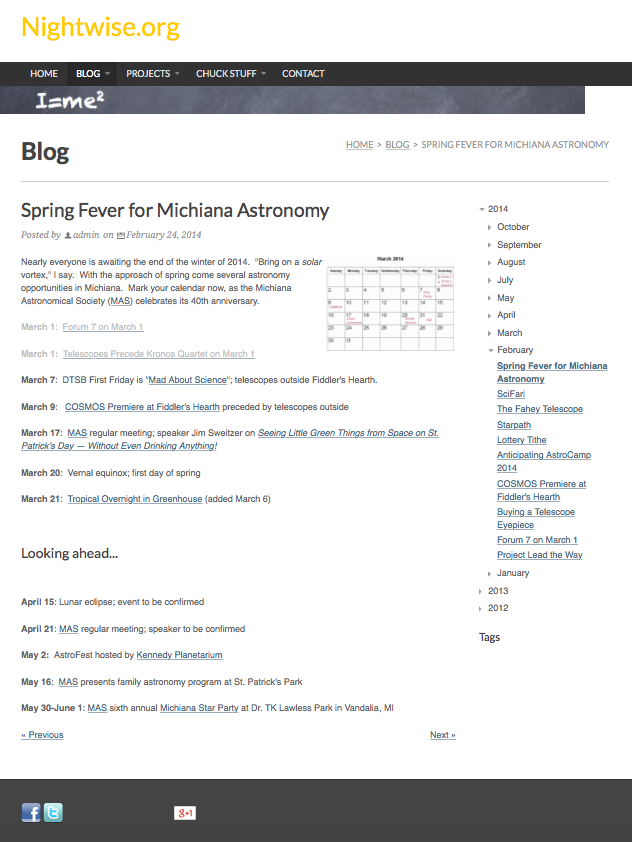 Nightwise.org : Spring Fever for Michiana Astronomy.png