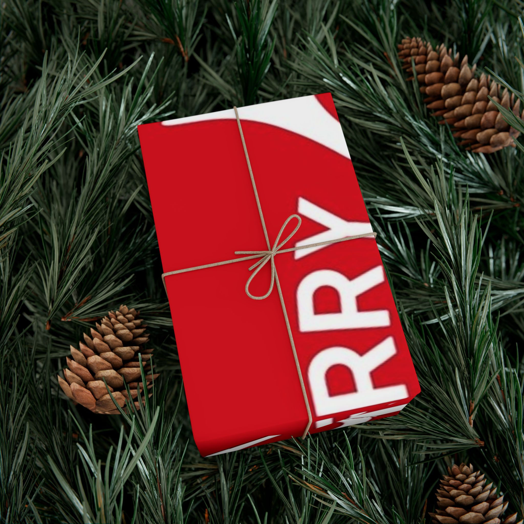 Christmas Merry Wishes Gift Wrap Paper — Red Holiday Wrapping Sheets