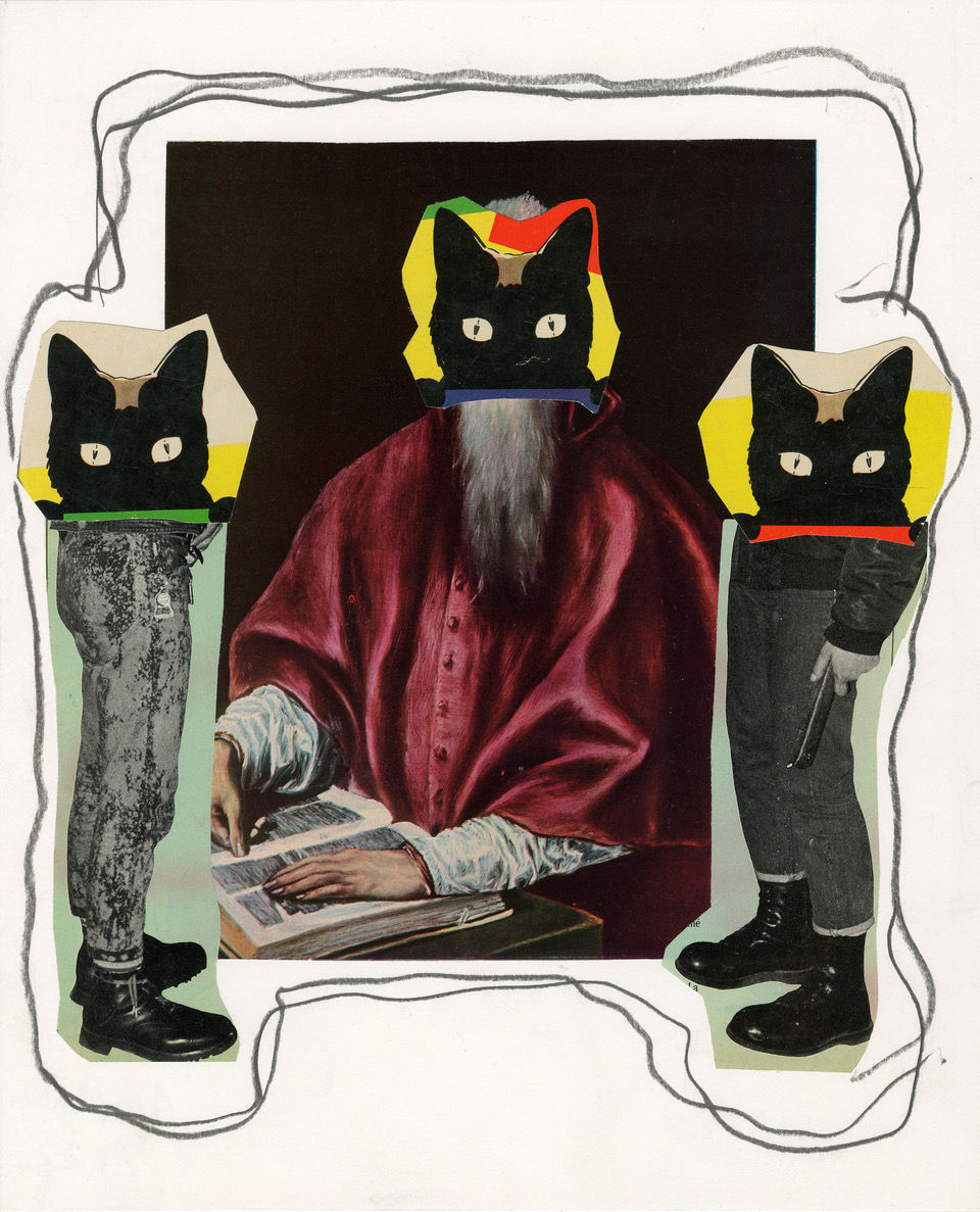 Zarathoustra, 16.03.2022, Collage et crayon graphite sur papier, 37 × 30 cm, Photo © Fabrice Gousset, Courtesy galerie Loevenbruck, Paris