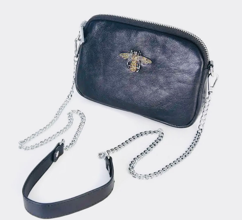 Thumbnail: Crystal Bee Leather Multiway Clutch/ Acrossbody Bag 