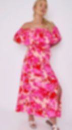 Thumbnail: Floral Print Bardot Midi Dress
