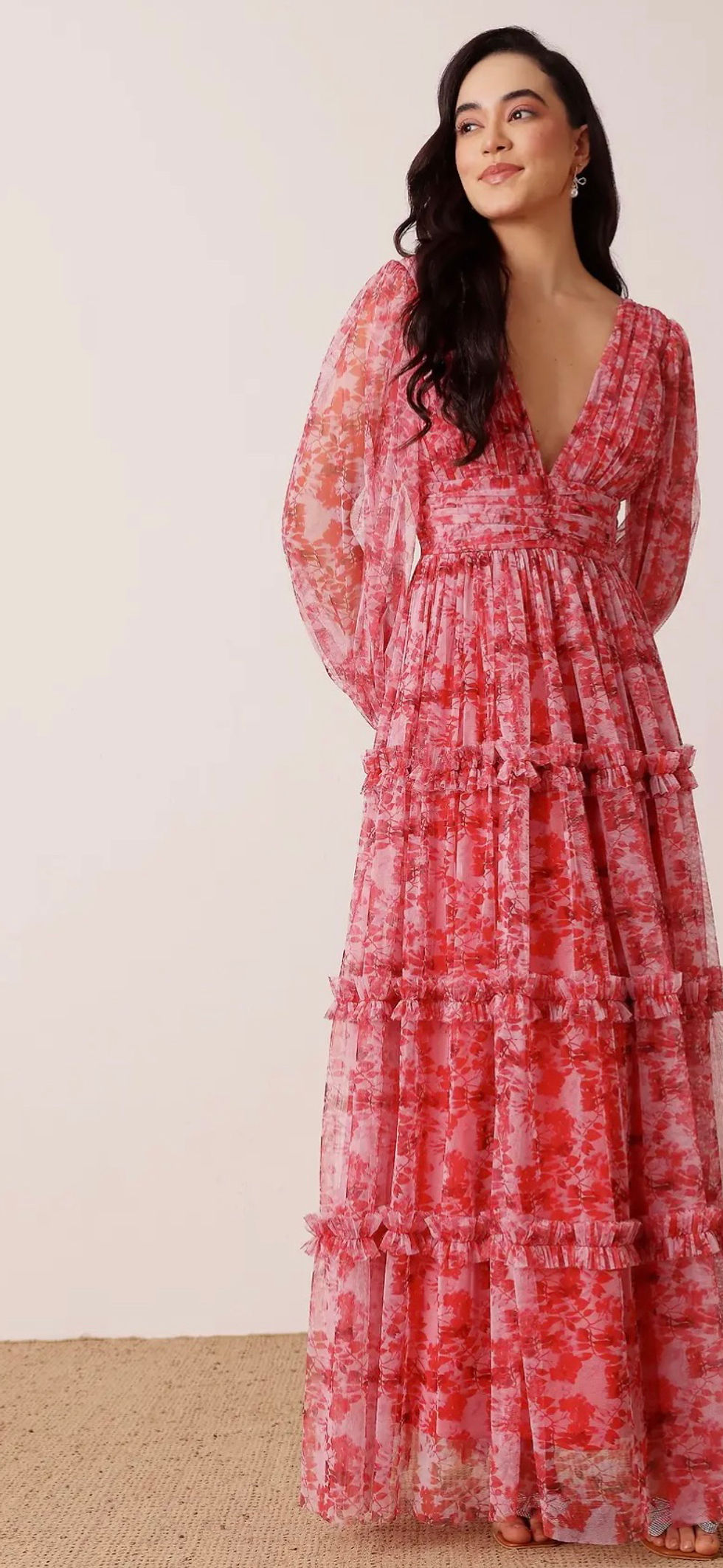 Thumbnail: Red Floral Maxi Dress