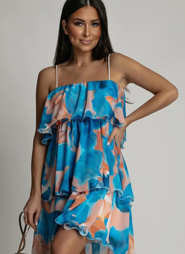 Four Girlz Layered Chiffon Dress in Port main image 1