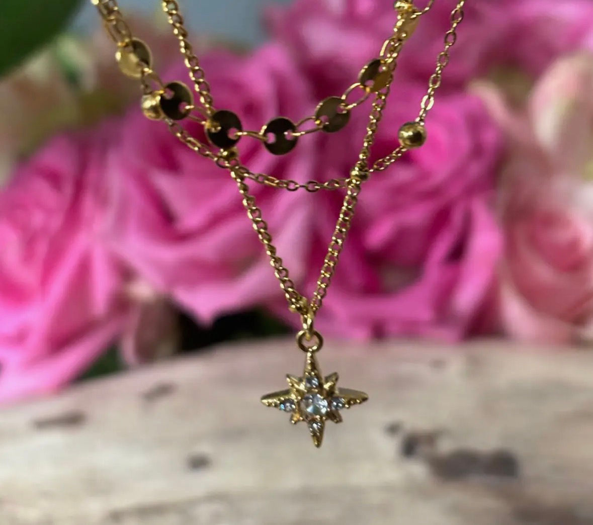 Triple Layer Gold Plated Necklace