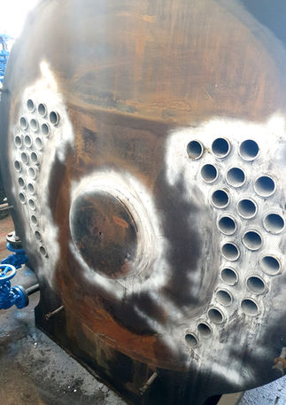 Testing Preparations for statuary NDT and MPI tests on pressure vessels by Peninsula Steam Services