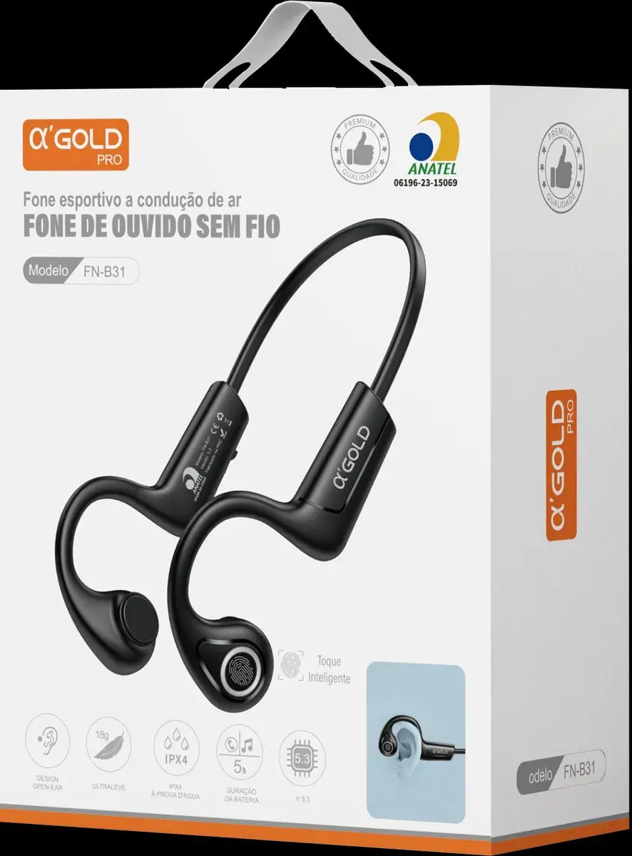 Miniatura: Fone de Ouvido Esportivo Bluetooth A'Gold FN-B31