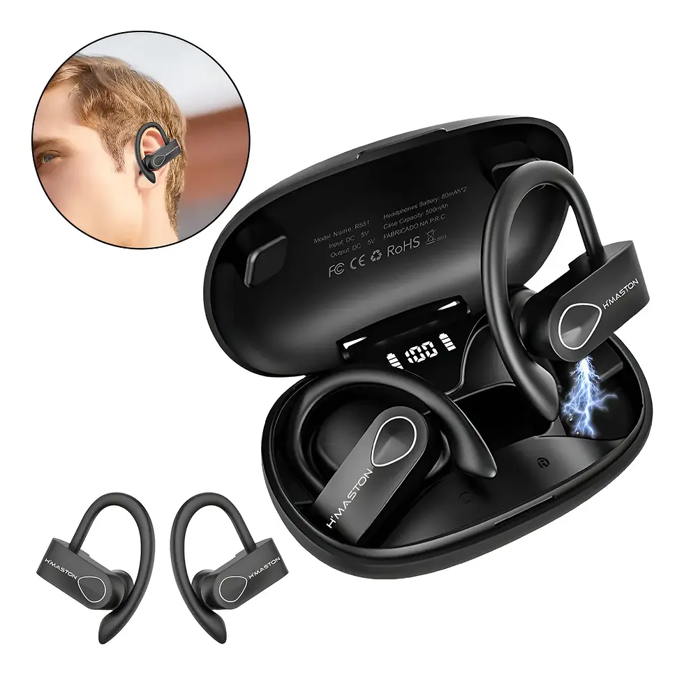 Miniatura: Fone de Ouvido Bluetooth Esportivo H'Maston RS51 - Bateria Duração (15h)