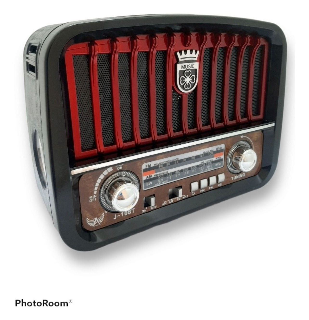 Rádio Retrô Vintage J108 Altomex com Lanterna AM/FM, Pendrive, Bluetooth, Aux Bi