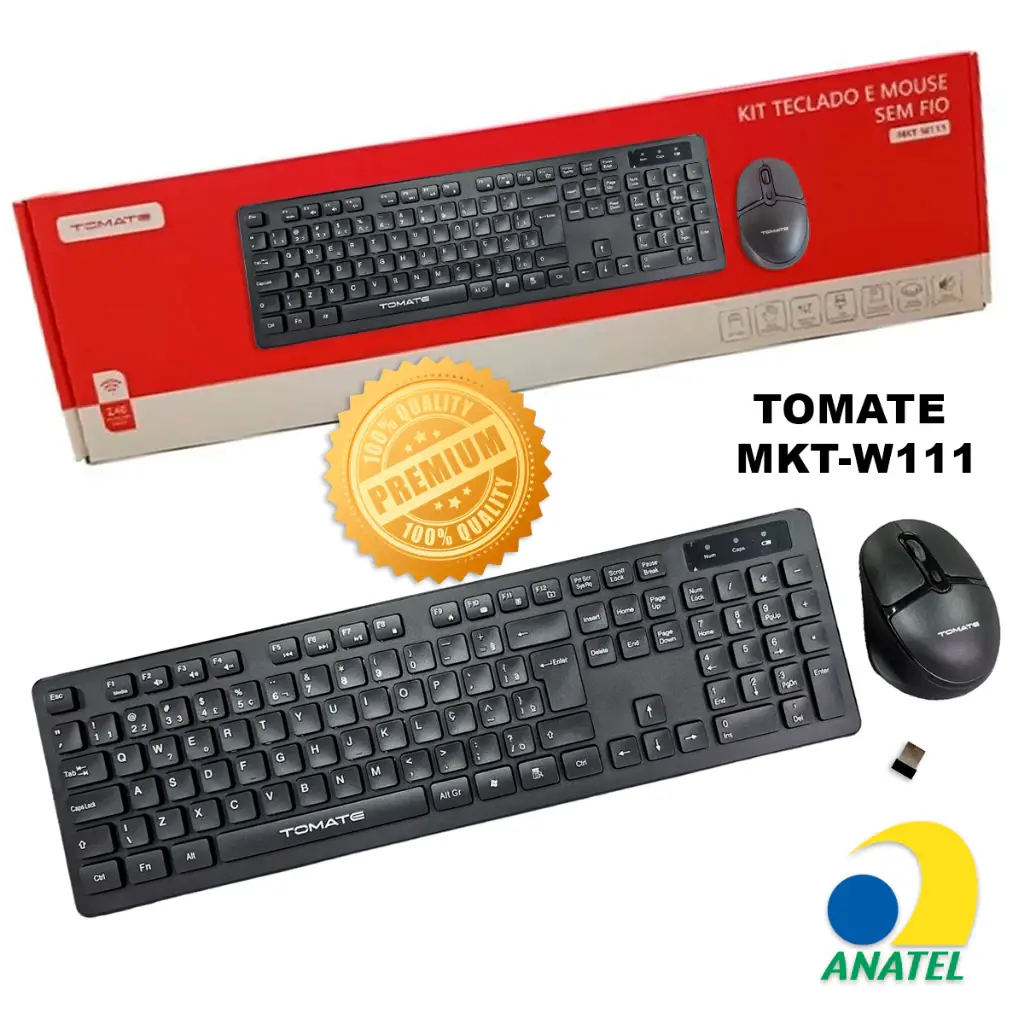 Kit Teclado e Mouse Sem Fio Tomate MKT-W111 (PRETO)