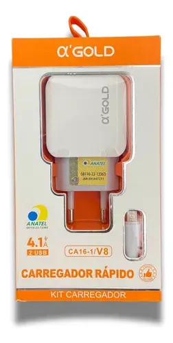 CARREGADOR V8 A`GOLD 3.1A CA16-1
