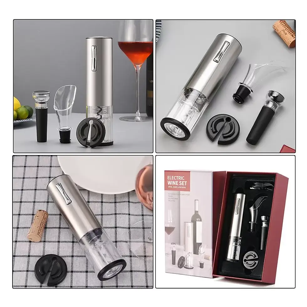 Miniatura: Abridor de vinho elétrico, saca-rolhas automático, recarregável, conjunto de abr