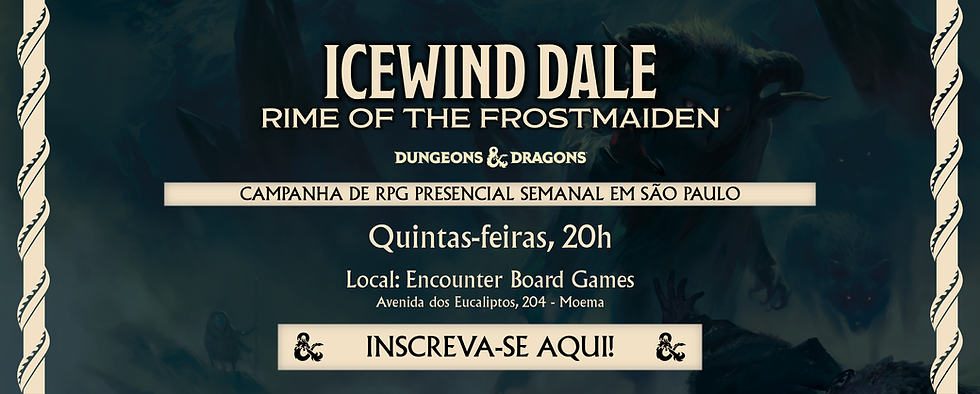 RPG de Mesa | Vagas para jogar em São Paulo | Mestres profissionais