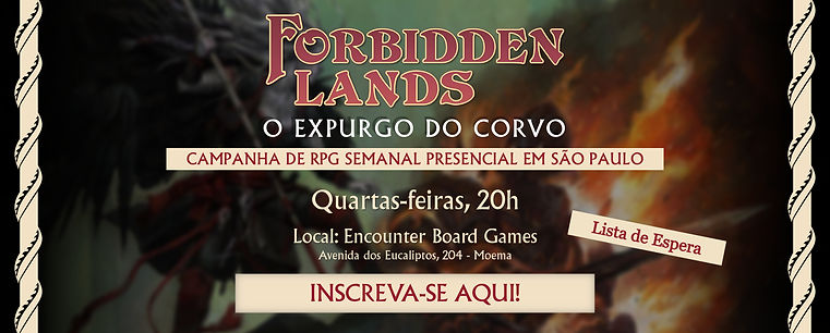RPG de Mesa em São Paulo | Aventura semanal de Forbidden Lands com mestres profissionais | Campanha comissionada