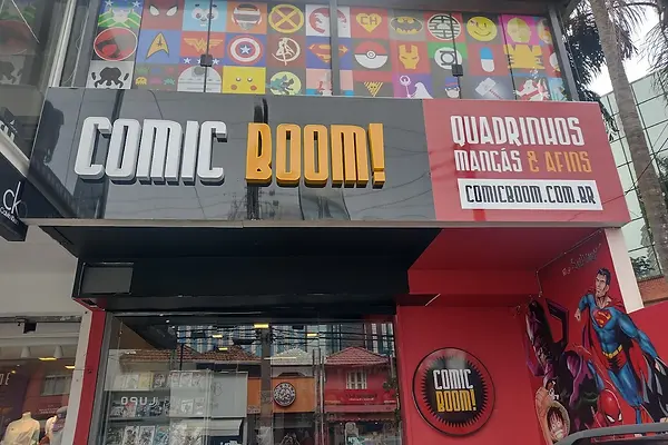 Foto da fachada da loja de quadrinhos Comic Boom! (Tatuapé, São Paulo/SP)