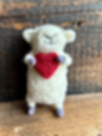 Thumbnail: Lando The Felted mini toy Babydoll Sheep with red heart