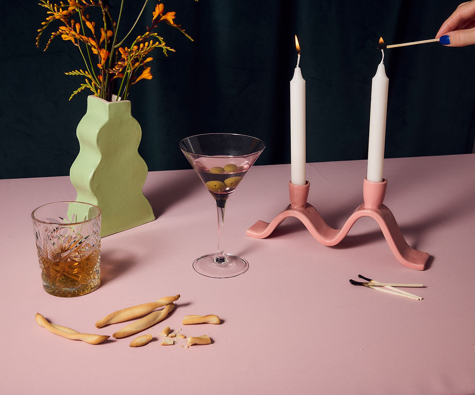 Thumbnail: Small Wavy Candelabra - Pink