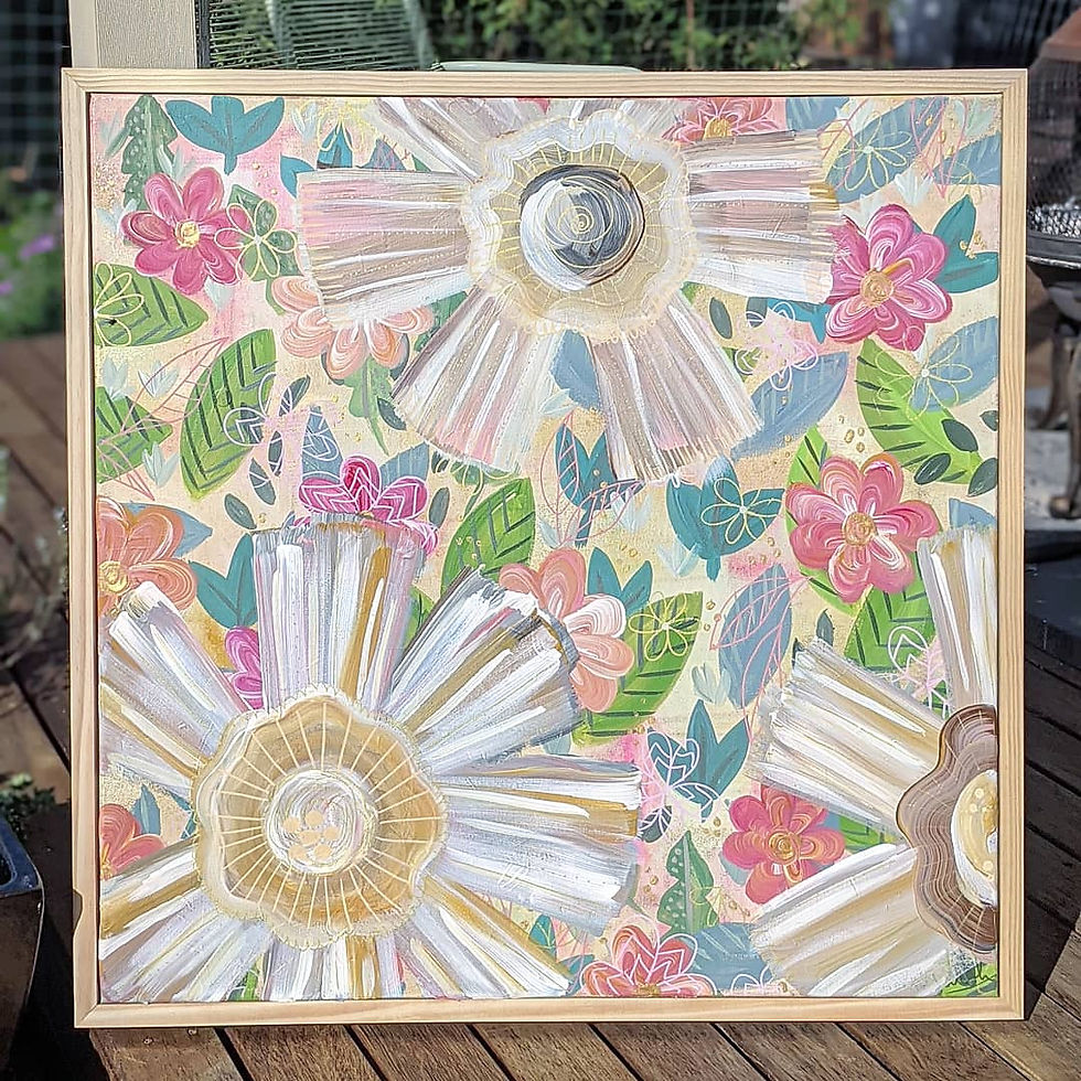 Floral - Gold & Pink