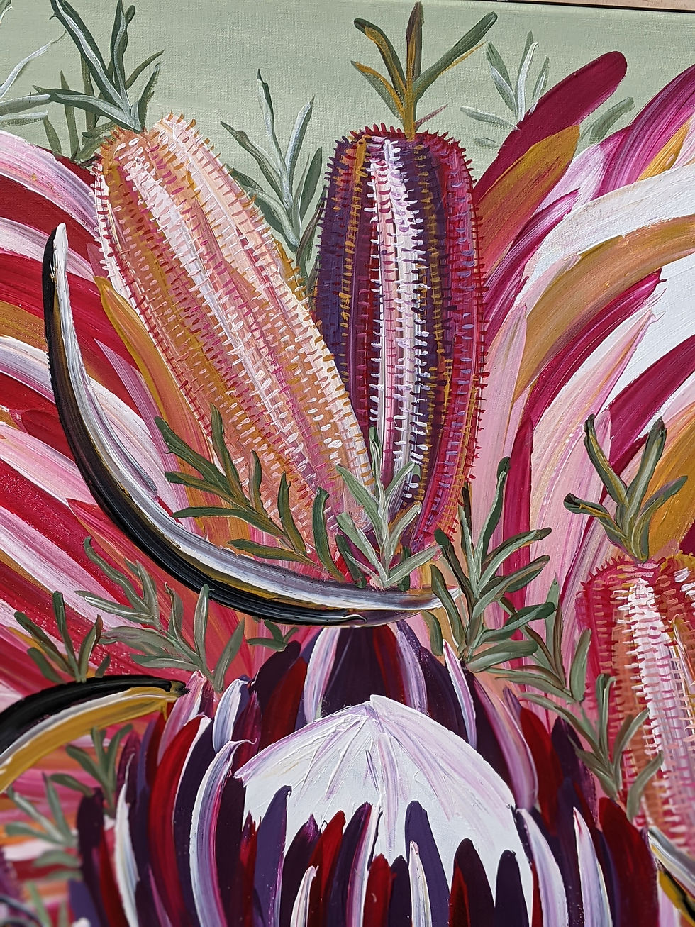 Thumbnail: 1.2m Native Floral - Green background 