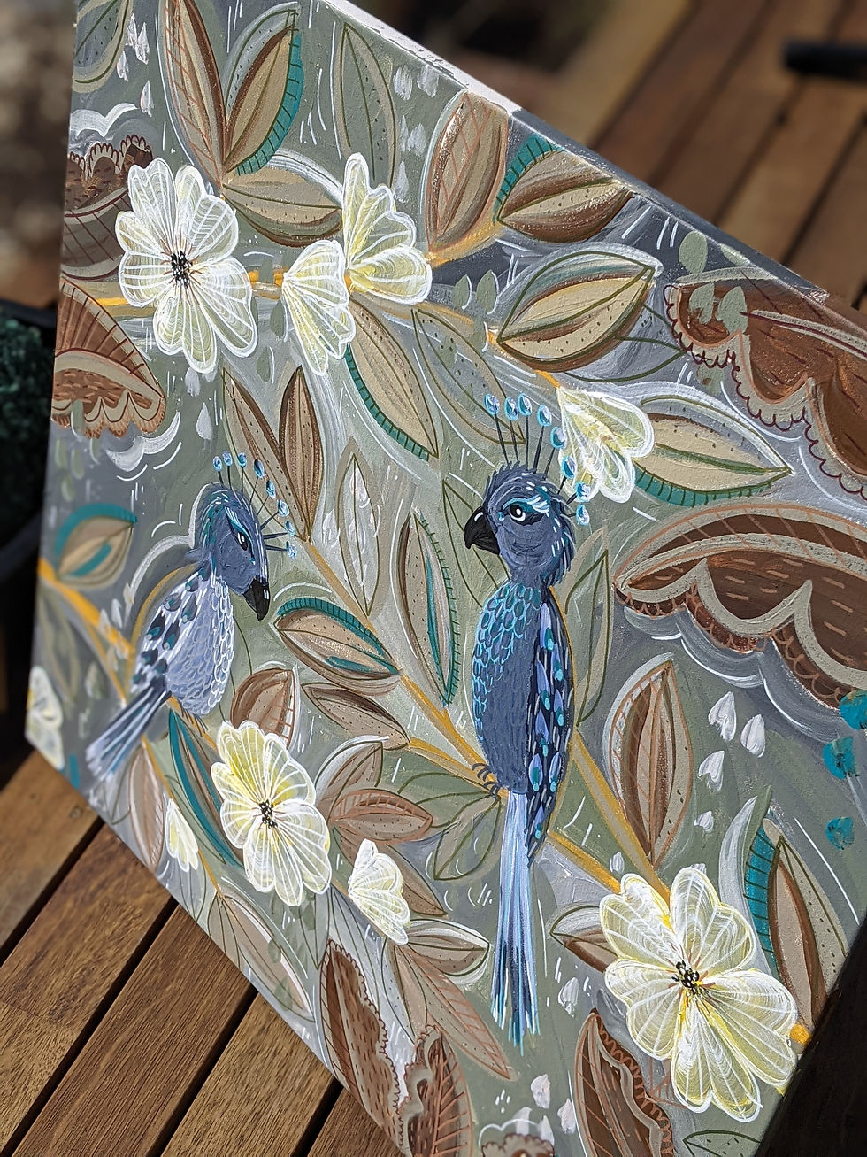 Thumbnail: Birds - Tropical Blue with Green, Grey & Umber