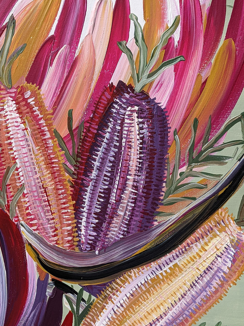 Thumbnail: 1.2m Native Floral - Green background 