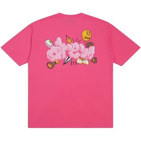 Drew House Doodle Joy Short Sleeve Tee Pink