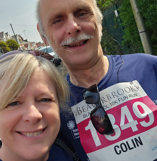 Lynne and Colin dog trainers on Beaverbrooks 10k fun run Kennel Club accredited trainer