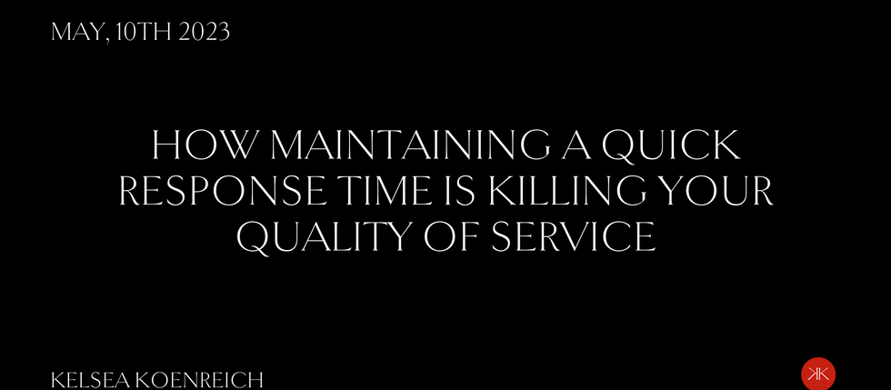 How Maintaining a Quick Response Time is Killing Your Quality of Service