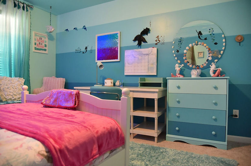 interior decoration, interior design , pittsburgh, manisha designs, bedroom design, beautiful room, mermaid bedroom