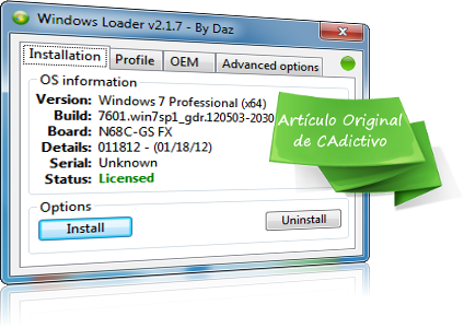 ACTIVADOR WINDOWS 7 64 Bit