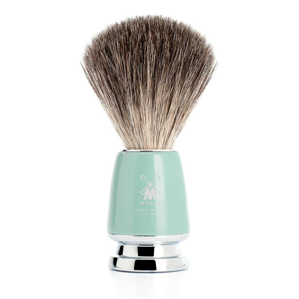 MÜHLE RYTMO, MINT RESIN PURE BADGER SHAVING BRUSH