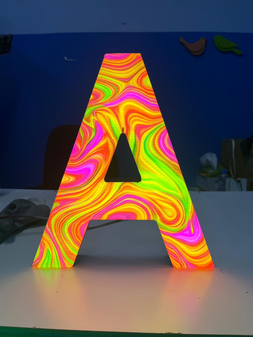 RGB bleeding colour letter 
