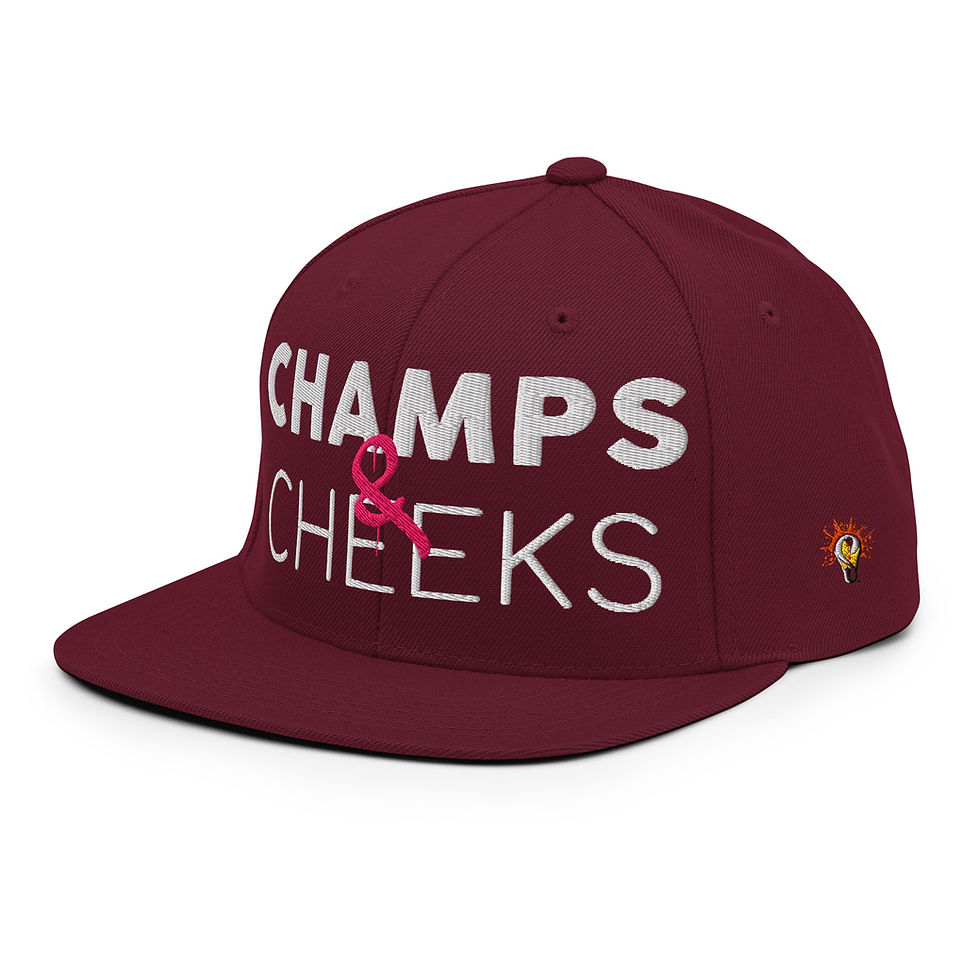 Thumbnail: The "CHAMPS & CHEEKS" FFBL (White) Snapback Hat