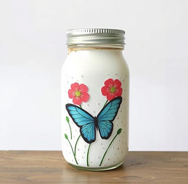 decorate glass jars using decoupage technique.jpg