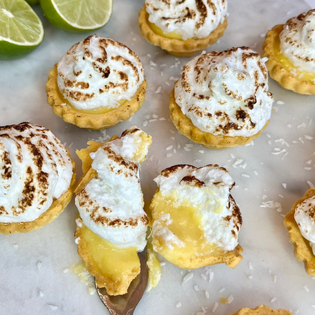 Mango & Toasted Coconut Meringue Tartlets