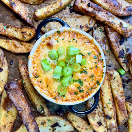 Potato Wedges with a Smokey Chorizo & Cheese Dip