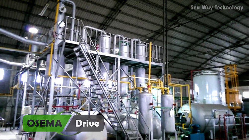 Sea Way is confident that its proprietary nano-pyrolysis technology, called Osema Drive, represents a breakthrough for the technology. This new technology utilizes nano-catalysts to efficiently process a variety of waste streams at relatively low temperatures with zero-emissions in production scale.