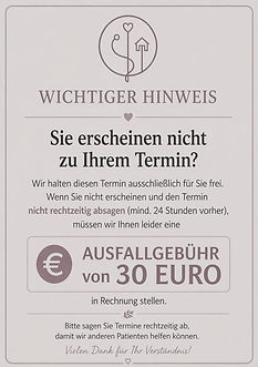 Ausfallgebühr bei nicht abgesagten Termin