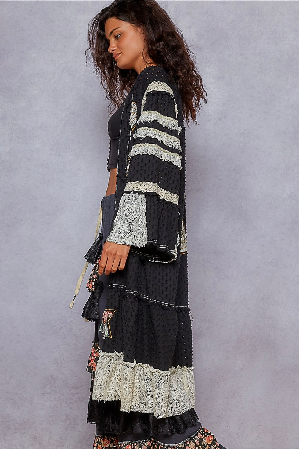 Thumbnail: Bllack/White Boho Peace Duster 