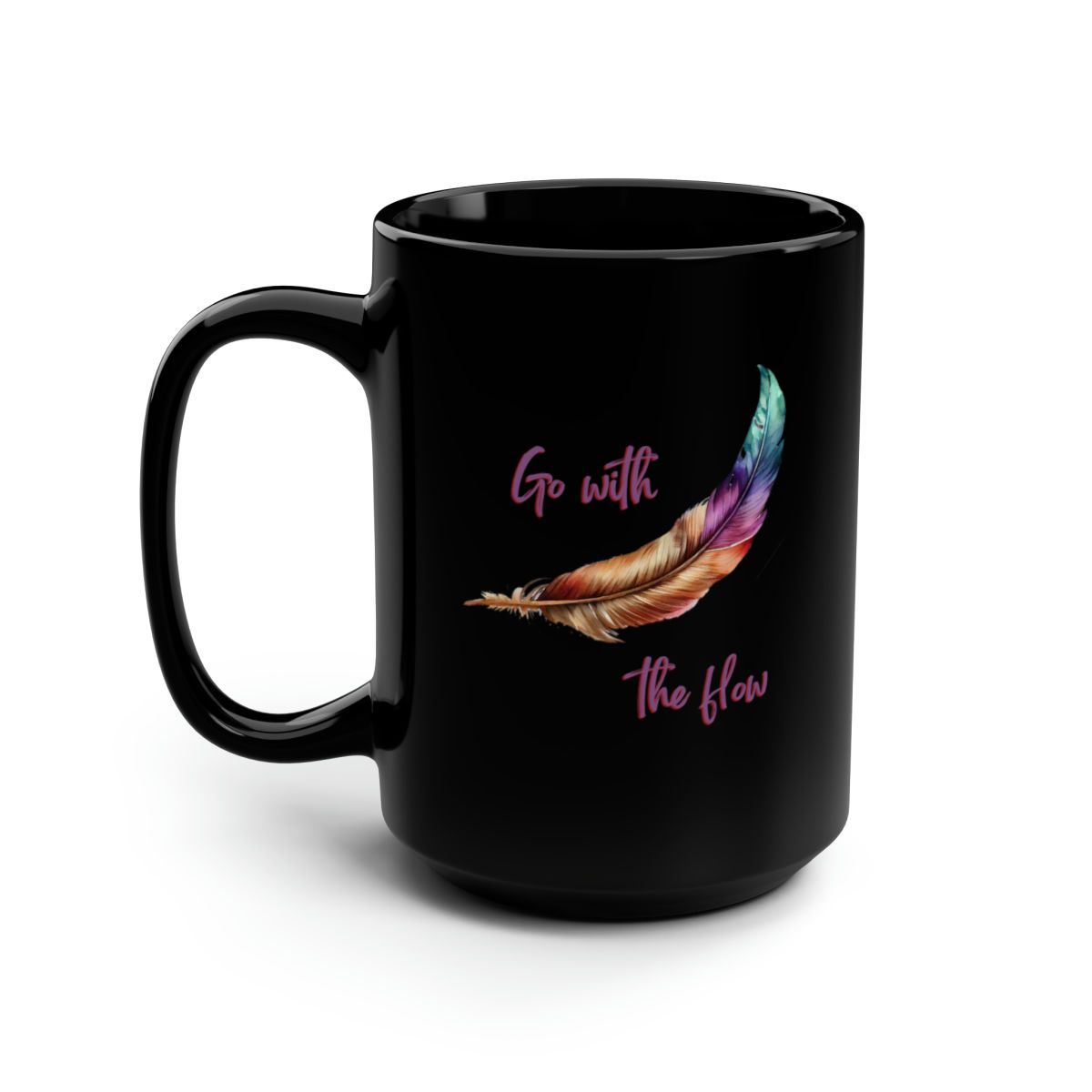 Go with the Flow Black Mug