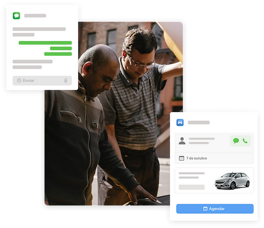 dois homens consertando um veículo, simbolizando o recall automotivo