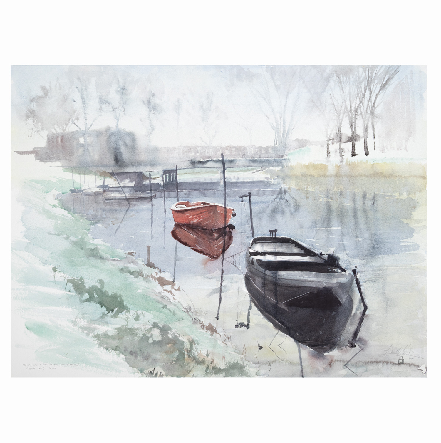 'Sunday Morning Frost (Looking East)'. (giclée print) 28cm x ≈21cm