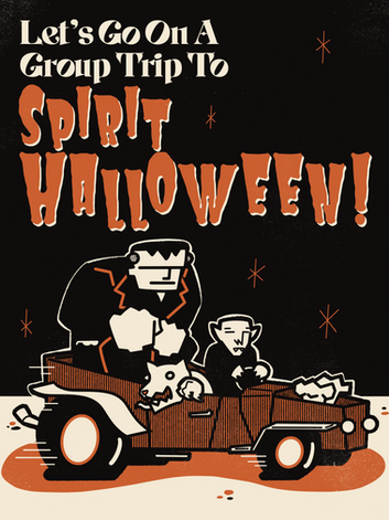 Spirit Halloween, Halloween, Greeting Card, Spooky, Dracula, Fall