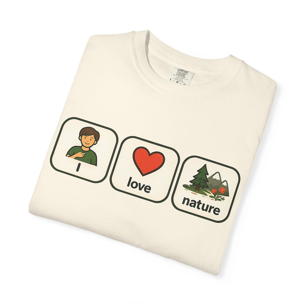 Thumbnail: AAC Communication T-Shirt — “I Love Nature”