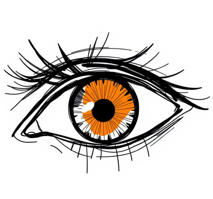 Am image that depicts mindset in an abstract manner.  create a line drawing with an eye an