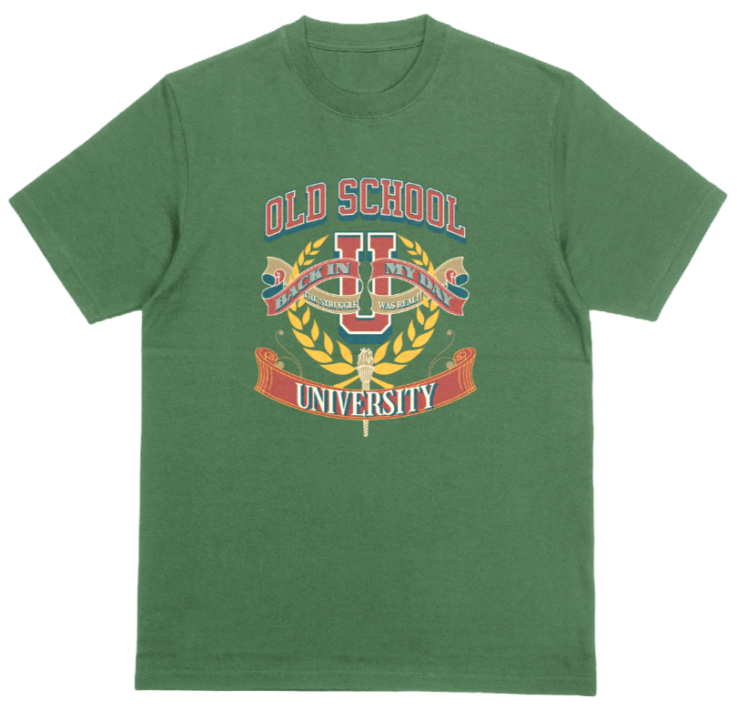 Thumbnail: Old School U- Funny T-Shirts Men" in green